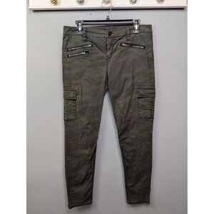 Sanctuary Pants‎ Womens 29 Olive Camo Cargo Skinny Leg Zipper Pockets Mid Rise